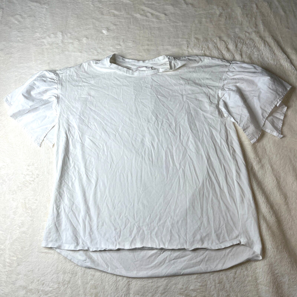 Mustard Seed Shirt White Short Sleeve Pullover size S